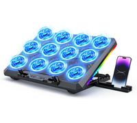 Laptop Cooler - 12 Silent Fans - 5 Adjustable Heights - Ergonomic - Compatible 12'' to 17.3'' (LCD)
