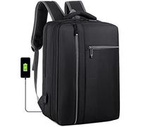 Laptop Office Business Backpack Waterproof Large Capacity Student Travelling Multi Function Smart Laptop Backpack Bag With Usb Charging Port Convenient Durable Water Repellent (Black)