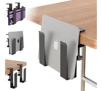 Laptop Side Desk Storage - With Clamp Without Drilling - Stainless Steel Organizer Stand for Laptops, Tablets, Keyboards - For Devices Up to 38mm