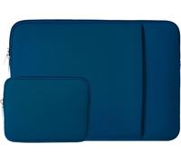 Laptop Sleeve Compatible with 13.3 Inch Chromebook Notebook, 14 Inch MacBook Pro/Max M1 M2 M3 M4 Bag with Front Pocket & Accessory Pouch (Navy Blue)