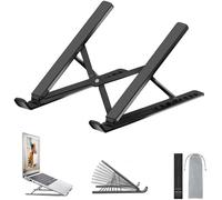 Laptop Stand, Adjustable Aluminum Ventilated Laptop Stand, Ergonomic Cooler Compatible with MacBook Air, HP, Dell, 10-17.3 Inches (Black2)