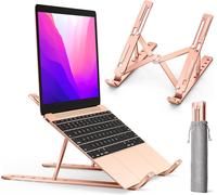 Laptop Stand, Foldable Laptop Stand to Raise 6 Angles Adjustable, Non-Slip Aluminium Ventilated Stand Compatible with Laptop, Tablet ¿ Rose Gold