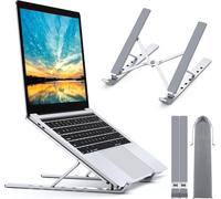 Laptop Stand, Laptop Stand with 5 Adjustable Levels, Ventilated Aluminum Cooler Compatible with MacBook, Lenovo, Other Laptops Tablets 10 - 15.6 Inches