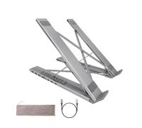 Laptop Stand with Docking Station - 8 in 1 USB C Hub Foldable Adjustable Laptop Holder with 5Gbps Data Transfer USB Ports Functional Dock Stand for Cooling