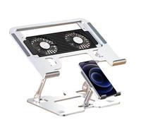 Laptop Stand With Phone Holder - 5 Height Adjustable Laptop Phone Cooling