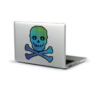 Laptop Stickers By Big Mouth Autocollant pour Ordinateur Portable Motif tête de Mort et os croisés (Bleu et Noir) Sticker Size 17" Bleu