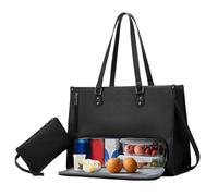 Laptop Tote Bag - Insulated with Lunch Compartment, Spacious Work Bag for Phone, Tablet, Books, Food, Drinks, Ideal for College, School, Business, Travel, Outdoor, and Road Trips, 15.75x5.12x11.02inch