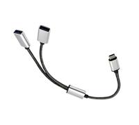 Laptop USB Hub Splitter double port Adaptateur de chargeur compact | Connecteur de câble 2 en 1 pour de données clavier, solution de voyage légère pour accessoires PC,