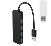 Laptop USB hub -, Splitter, Expander | 4-Port USB Adapter with Plug and Play Function for Instant Connection, Practical hub for pc Flash Drives Keyboard External Devices