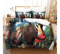 Laputa Castle In The Sky Ensemble De Housse De Couette Imprim¿¿ D Avec Taie D'oreiller ¿¿ Fermeture ¿¿ Glissi¿¿Re Ensemble De Literie En Microfibre Douce