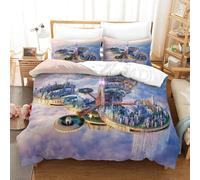 Laputa Castle In The Sky Ensemble De Housse De Couette Imprim¿¿ D Avec Taie D'oreiller ¿¿ Fermeture ¿¿ Glissi¿¿Re Ensemble De Literie En Microfibre Douce