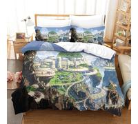 Laputa Castle In The Sky Housse De Couette Imprim¿¿E D Parure De Lit Pi¿¿Ces Avec Taies D'oreiller Zipp¿¿Es - Housse De Couette Confortable En Polycoton