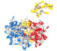 LAPYAPPE 100 Cosses Électriques à Sertir Isolées Étanches en Pvc et Cuivre, 6,3 Mm Femelle/mâle, 10-22 Awg, Connecteurs de Bornes de Fils Faciles à Sertir pour Câblage Industriel