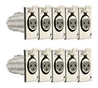 LAPYAPPE 10pcs Connecteurs Microphone Femelle 3 Broches en Alliage de Zinc Argenté, Compact et Facile à Transporter, Montage sur Panneau pour Instruments de Musique et Systèmes