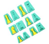LAPYAPPE 12 Pièces Moule à Chocolat en Silicone 3d Forme Échecs, Facile à Nettoyer et Antiadhésif, Moule Créatif pour Gâteaux et Bonbons Innovants