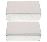 LAPYAPPE 2 Pièces Boîte Rectangulaire en Fer Blanc Argenté avec Finition Laser, Portable et Hermétique pour Conserver la Fraîcheur des Snacks la Maison Voyage