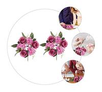 LAPYAPPE 2 pièces Candle Wreaths with Artificial Rose Design Floral Candle Rings for Wedding Table Decoration Party and Festival Use Rose Garland