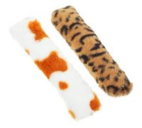LAPYAPPE 2 Pièces Chat Coussin à l'herbe à Chat en Tissu Peluche, Forme Oreiller, Motif Léopard, à Mâcher pour Chaton D'intérieur
