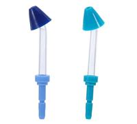 LAPYAPPE 2 Pièces Embouts de Rechange pour Hydropulseur Têtes de Nettoyage pour Irrigation Buccale et Nasale Compatible Modèle Professionnel avec Jet Concentré Coloris Menthe et Bleu