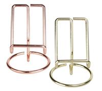 LAPYAPPE 2 Pièces Support de Bureau pour Téléphone et Tablette en Métal Surface Antidérapante, Couleurs Or et Blanc, Adapté pour Jeux et Vidéos, Compatible Smartphone et Tablette