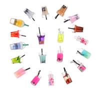 LAPYAPPE 20 Pièces Accessoires Décoratifs en Résine pour Mini Maison, Breloques DIY Mini Tasses de Boisson Lactée, Apparence Vivante pour Décoration Créative Style Plusieurs styles