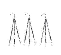 LAPYAPPE 3 Pièces Chaîne à Crochet pour Pot de Fleurs, Fer Noir Triple Clip | Accessoire Suspendre pour Balcon et Salle de Bain, Design Épaissi, Support pour Pot Lourd, Style Fashion