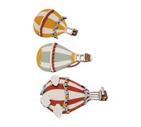 LAPYAPPE 3 Pièces Décoration Murale Montgolfière en Bois Peint, Ornement Solide pour Couloirs et Salles de Jeux, Style Bohème Moderne et Whimsical, pour Familles et Nouveaux Parents