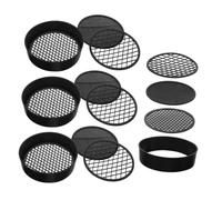 LAPYAPPE 4 Ensembles Tamis de Jardin à Main Tamis à Terre en Plastique Noir, 3 Mailles Différentes, pour Jardinage en Pot et Mélanges de Terre, Tri Précis du Sol et Filtration