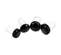 LAPYAPPE 4 Pièces Tunnels de Bijoux Corporels en Verre, Bouchons D'oreille Unisexes en Verre, Noir, à Cône Progressif, Design Sécurisé, pour Oreilles Percées et Cartilage, Femmes,