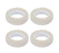 LAPYAPPE 4 Rouleaux Ruban de Dentelle Autocollant en Coton Beige et Blanc, Bande de Bordure Décorative Auto-adhésive, Facile à Appliquer pour Scrapbooking et Invitations de Mariage