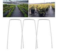 LAPYAPPE 50pcs Tuteurs de Jardin en Métal Galvanisé Forme de U pour Fixation Extérieure Ancrage de Bâches et Auvents Jardin