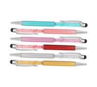 LAPYAPPE 6pièces Stylet Écran Tactile Et Stylo à Bille Métallique Stylos avec Diamant Cristal Couleurs Aléatoires pour Écriture Et Toucher sur Appareils Mobiles
