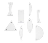 LAPYAPPE 8 Pièces Kit D'expérience Optique en Plastique Lentille Semi-circulaire Prisme Lentille Convexe Simple Manuel pour Élèves et Enseignants t Laboratoire Scolaire
