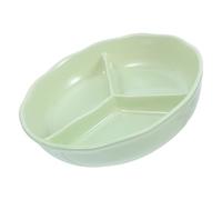 LAPYAPPE Assiette Ronde en Céramique avec 3 Compartiments, Design Trisection pour Adultes, sans Mélange de Saveurs, Sûre et Facile à Utiliser pour Repas la Maison Réutilisable