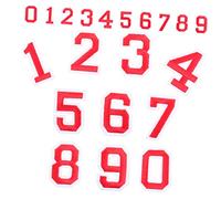 LAPYAPPE Autocollants Numériques Auto-adhésifs pour Maillots de Football Garçon et Filles, Lot de 20 Sets de Pièces Rouges, Chiffres 0 à 9, Patchs Thermocollants DIY pour T-shirts Sportifs