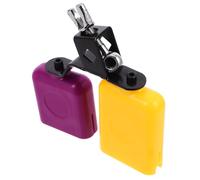 LAPYAPPE Bloc de Tambour Accessoire Percussion Cloche à Vache Jaune et Pourpre en Métal et Abs, Tonalité Aiguë et Grave Angle Réglable pour Batterie Musicale