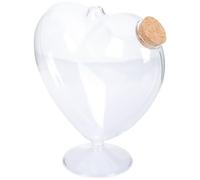 LAPYAPPE Bocal à Bonbons de Cœur en Verre Transparent Bouchon en Liège, Récipient de Rangement Étanche pour Épices et Conserves, Cuisine et Garde-Manger