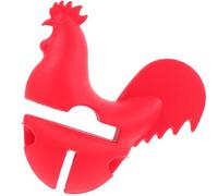 LAPYAPPE Bouchon Anti-débordement en Silicone Alimentaire Rouge, Lève-casserole Coq Pratique Cuisine Domestique, Accessoire Anti-ébullition Léger et Résistant la Chaleur, 1 Pièce