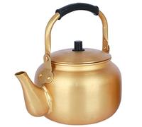 LAPYAPPE Bouilloire à Eau Portable Aluminium Doré pour Feu et Plaques Résistance Rouille Pratique pour Thé Vin de Riz et Camping