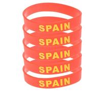 LAPYAPPE Bracelet Silicone Drapeau du Pays Rouge, Lot de 5pcs Confortable et Symbolique pour Supporter Lors de Matchs de Football Terrain Sportif