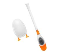 LAPYAPPE Brosse WC en Silicone Douce et Résistante Support Socle, Brosse de Nettoyage Multifonction pour Salle de Bain, Forme Canard Élégante et Simple, 1 Set