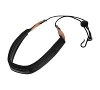LAPYAPPE Ceinture de Saxophone Noire en Coton et Cuir, Design Élargi Confortable, Facile à Porter, Sangle de Cou pour Saxophone et Hautbois, 1 Pièce