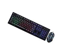 LAPYAPPE Clavier Et Souris USB De Jeu Lumineux Mécanique Filaire, Kit Gamer pour Ordinateur Pc, Design Suspendu, Adapté Aux Joueurs, Couleur Noire