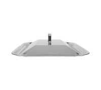 LAPYAPPE Cloche pour Plancha en Acier Inoxydable Argentée avec Poignée, Couvercle Rectangulaire pour Plateau de Cuisson, Facile à Nettoyer et Compatible Lave-vaisselle pour Usage