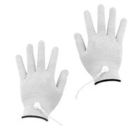 LAPYAPPE Conducteurs en fibre d'argent et PE pour massage des mains, 1 paire, réutilisables, blancs, flexibles pour les articulations, pour massage électrostimulateur