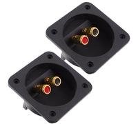 LAPYAPPE Connecteurs de Câble pour Haut-Parleur 3,1 Pouces 2 Pièces Bornier à Ressort Doré Rond pour Boîtier de Haut-Parleur Compatible Subwoofer Systèmes Audio sans Fil et Streaming