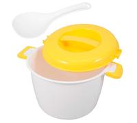 LAPYAPPE Cuiseur Vapeur Multifonction pour Micro-ondes en Pp avec Couvercle Passoire et Cuillère, Bol Jaune pour Légumes et Pâtes, Usage Domestique Pratique