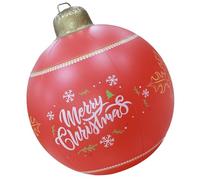 LAPYAPPE Décoration de Boule Gonflable de Noël Rouge en Plastique Vintage Chic, Suspendue pour Décoration Intérieure et Extérieure de Fête de Noël