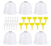 LAPYAPPE Dômes Couleur Aléatoire Réutilisables Lot de 6 pour Plantes en PVC avec Piquets de Fixation et Étiquettes, Couverture Végétale de Jardin pour Protection et