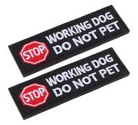 LAPYAPPE Écussons Brodés Patchs Réutilisables et Confortables en Polyester Noir Lot de 2 pour Harnais de Chien pour Accessoires Chien et Gilet de Service